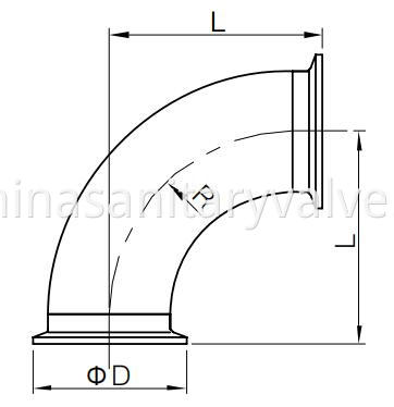 ISO IDF Sanitary Elbow 90 Degree clamped